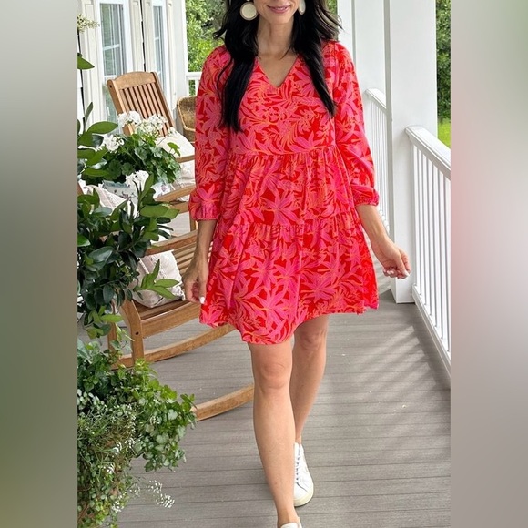 XL New Fancyinn Women’s Pink Orange Fall pockets Dress X Large Long Sleeve - Picture 1 of 15